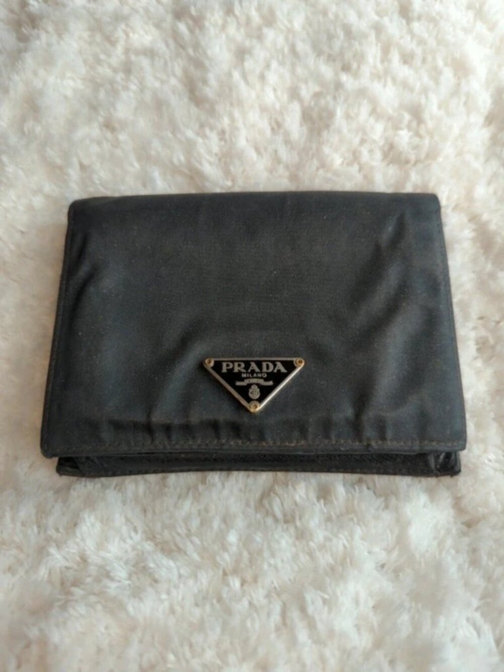 Prada authentic mens or womens nylon and leather wallet